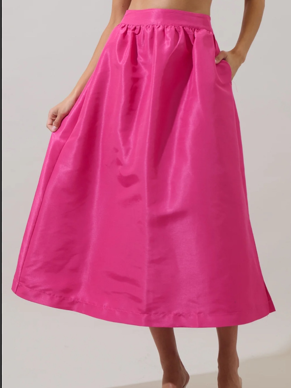 Sugarlips Hot Pink Midi A-Line Skirt